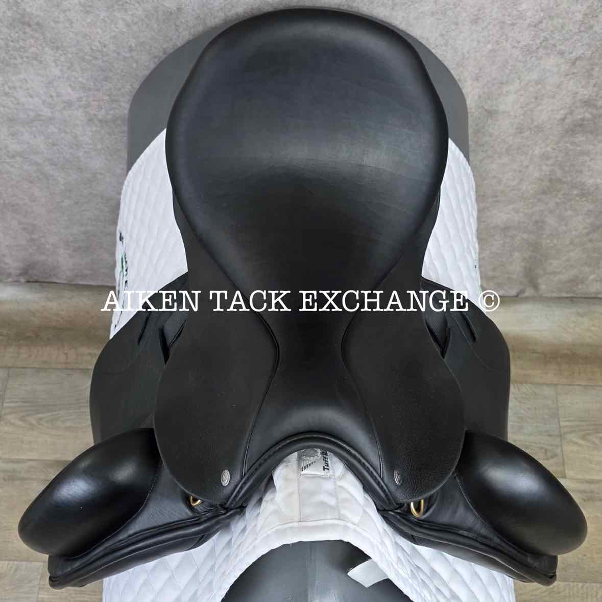 2016 Custom Saddlery Wolfgang Solo Monoflap Dressage Saddle, 17.5" Seat, Adjustable Tree, Wool Flocked Panels