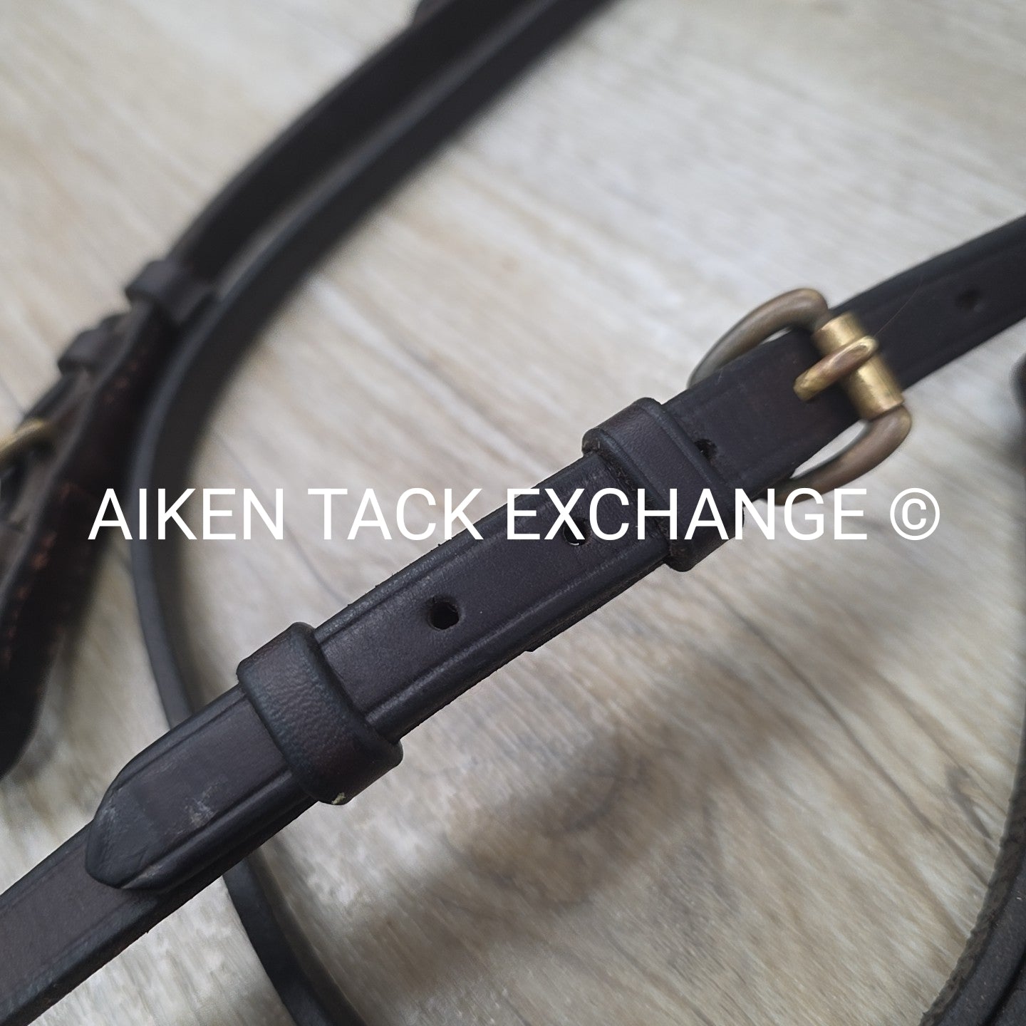 Nunn Finer Bridle Missing Noseband with Flat Leather Reins, Brown, Size Full