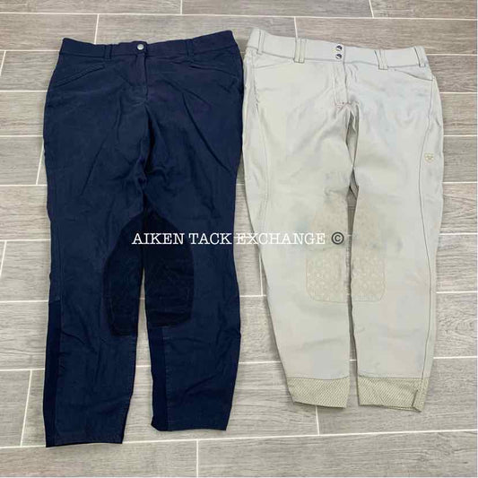 BARGAIN BUNDLE: Ariat Tri Factor Knee Patch Breeches Size 34 R & Ariat Performer