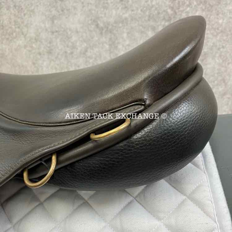**SOLD** 2012 Jeffries Flyover Monoflap Jump Saddle, 18" Seat, Wide Tree, Wool Flocked Panels