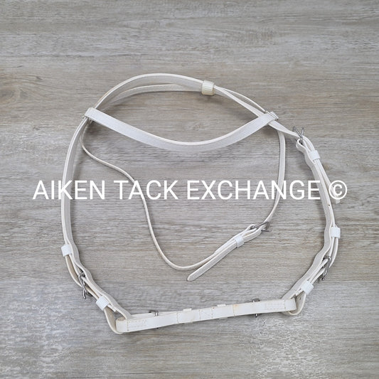 Jacks Beta Headstall and Curb Strap, White, Size Cob / Full