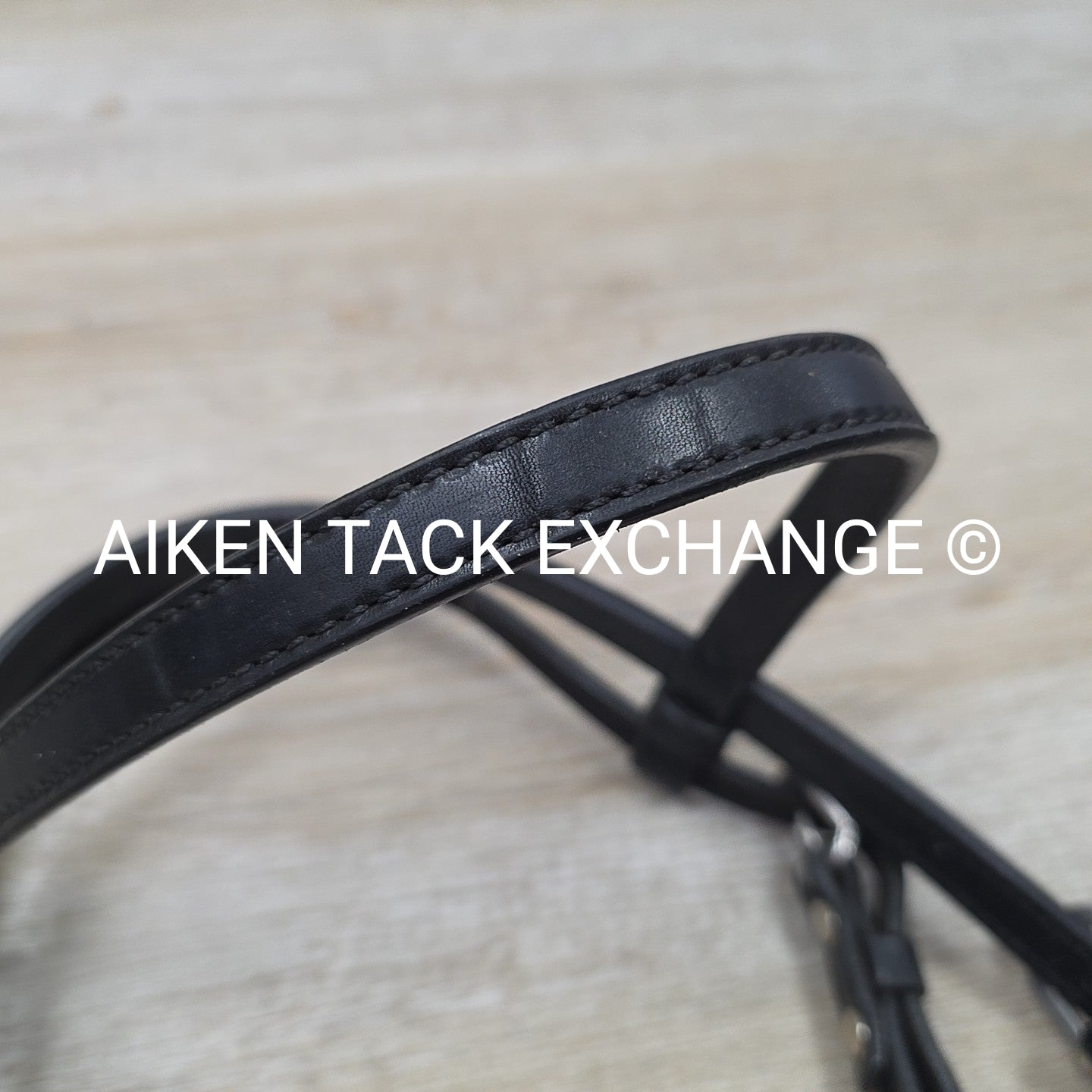 Circle Y Browband Headstall with Reins, Black, Size Full