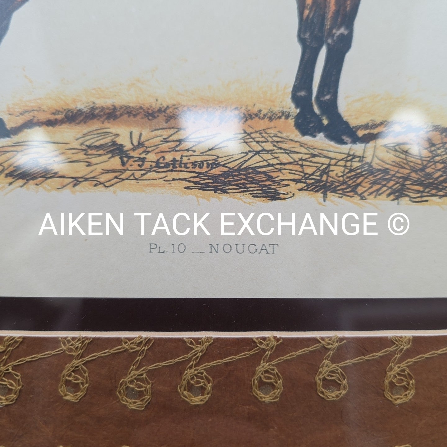 PL. 10 Nougat by L. Penicut, Embroidered, Matted, Framed, 31" x 27"