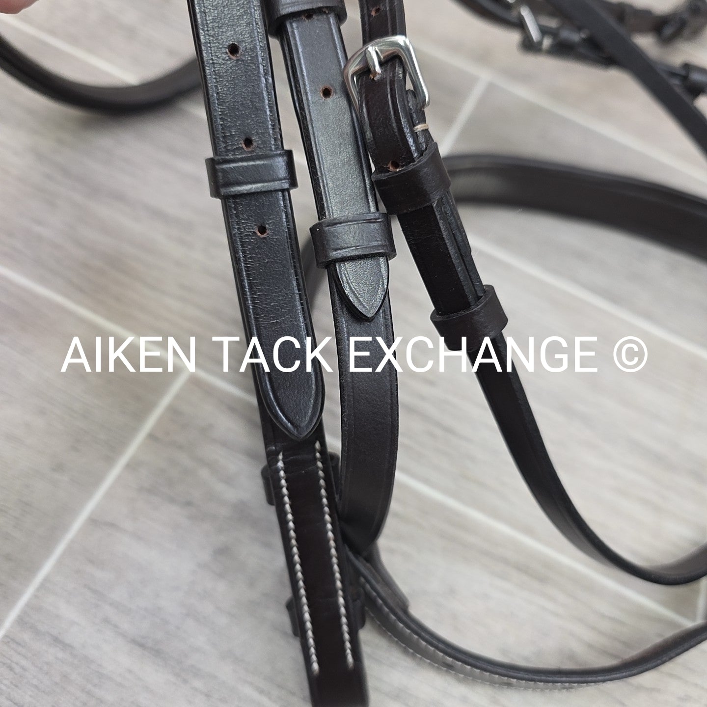 SmartPak Harwich Fancy Stitch Wide Noseband Bridle with Matching Reins, Oversize