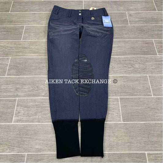 TuffRider Sierra Denim Knee Patch Breeches, Size 26