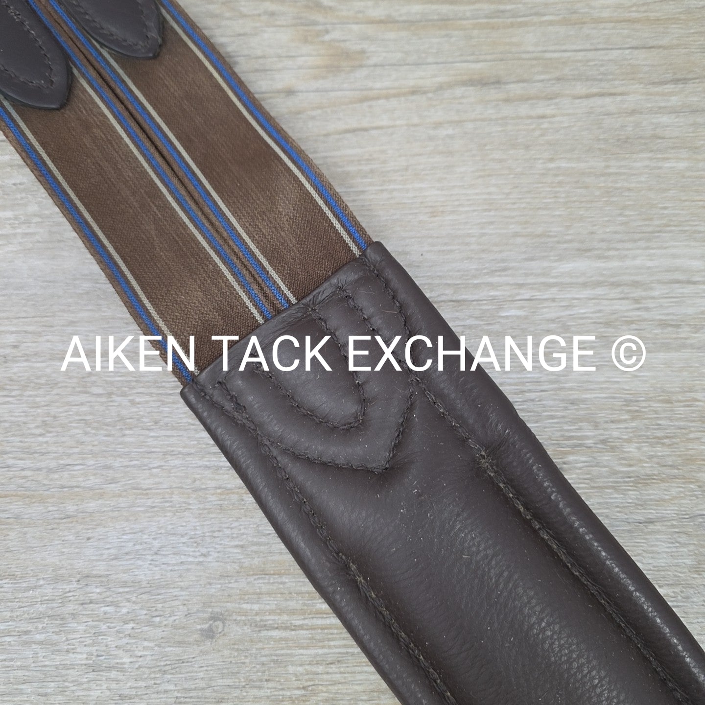 Stubben Leather Girth with Double End Elastic, Brown, 60" (150 cm)