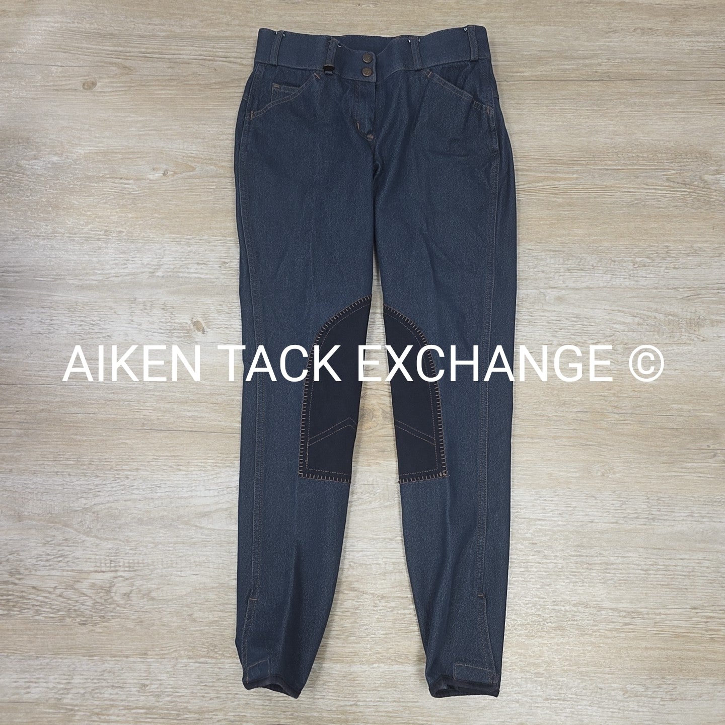 On Course Denim Knee Patch Breeches, Size 26