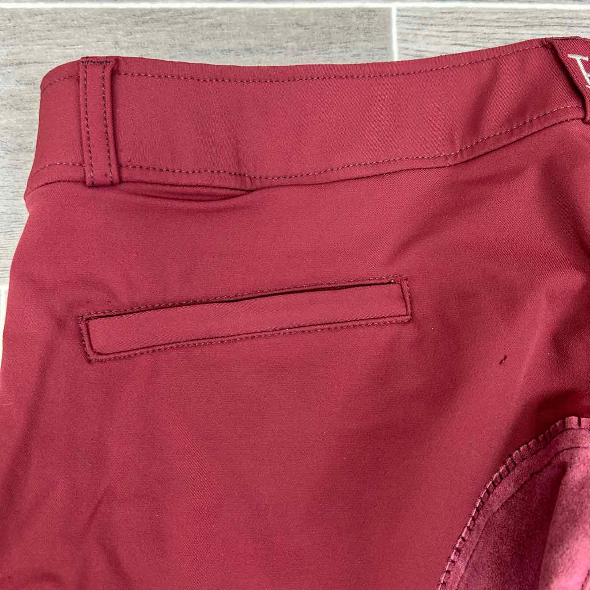 SmartPak Hadley High-Rise Full Seat Breeches in Merlot, Size 36 R