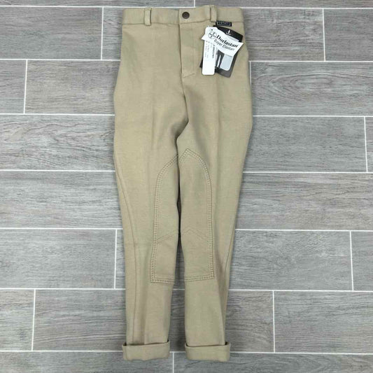 Eqituff Children's Knee Patch Jods Breeches, Light Beige, Size 8, Brand New