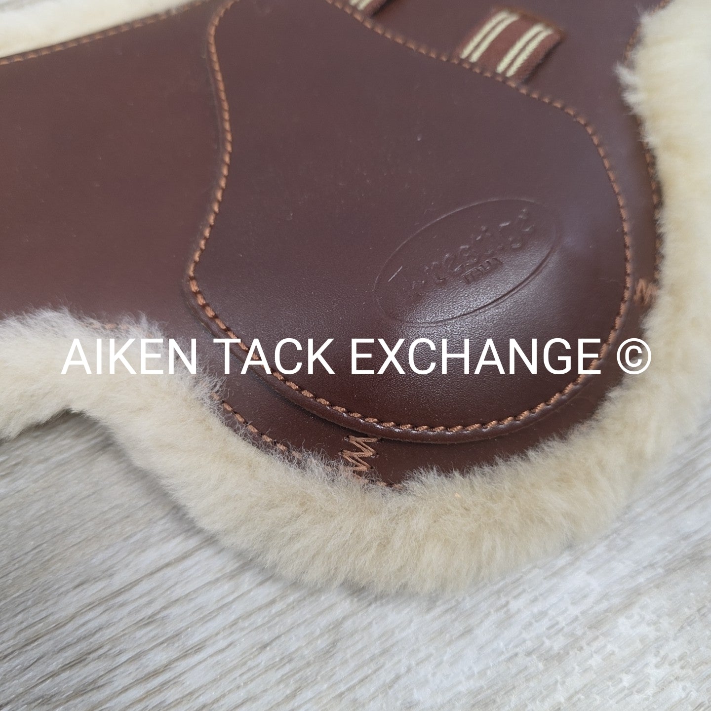 Prestige Sheepskin Lined Leather Hind Fetlock Boots, Brown, Size Large