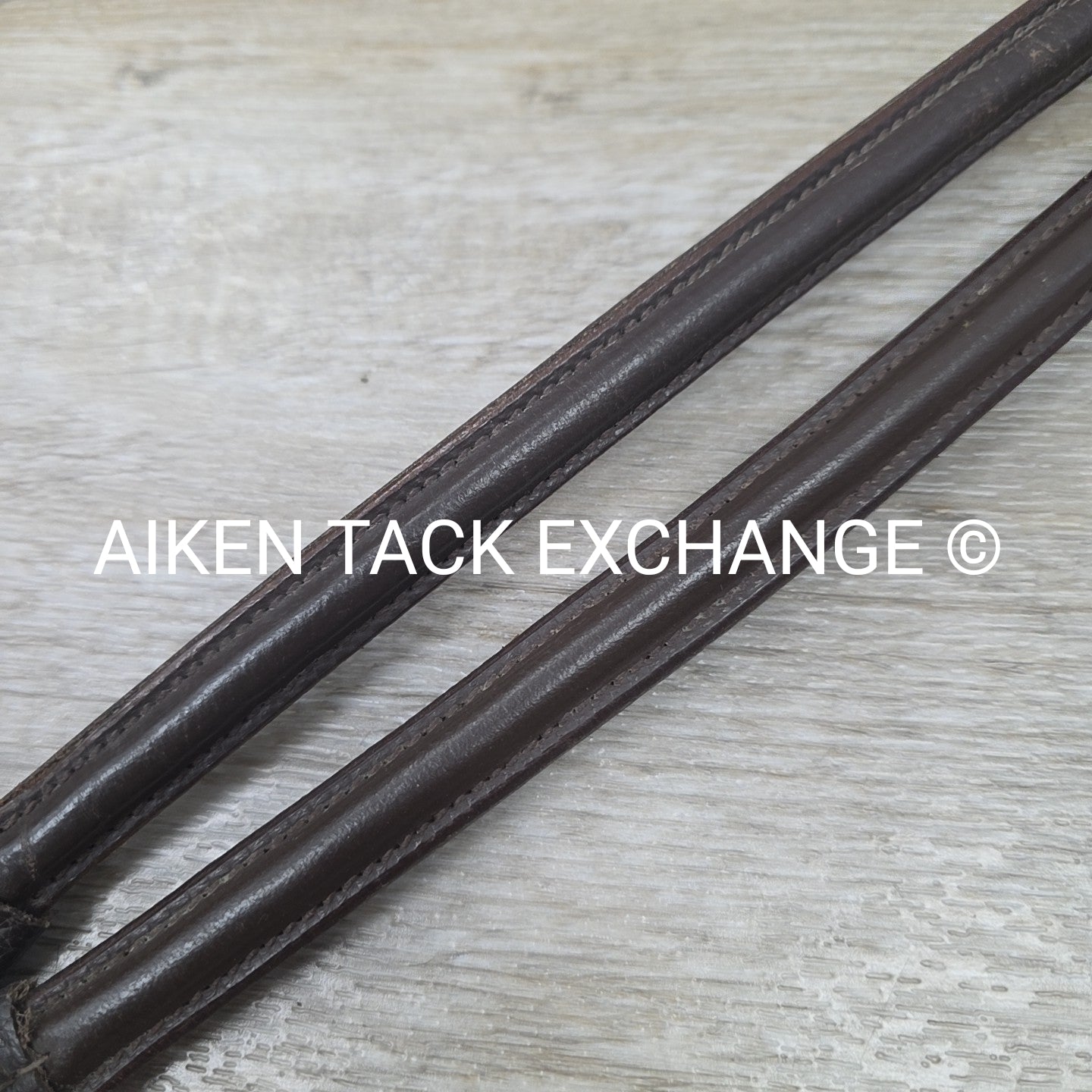 Plain Raised Rubber Reins, Brown, Size Cob / 54"