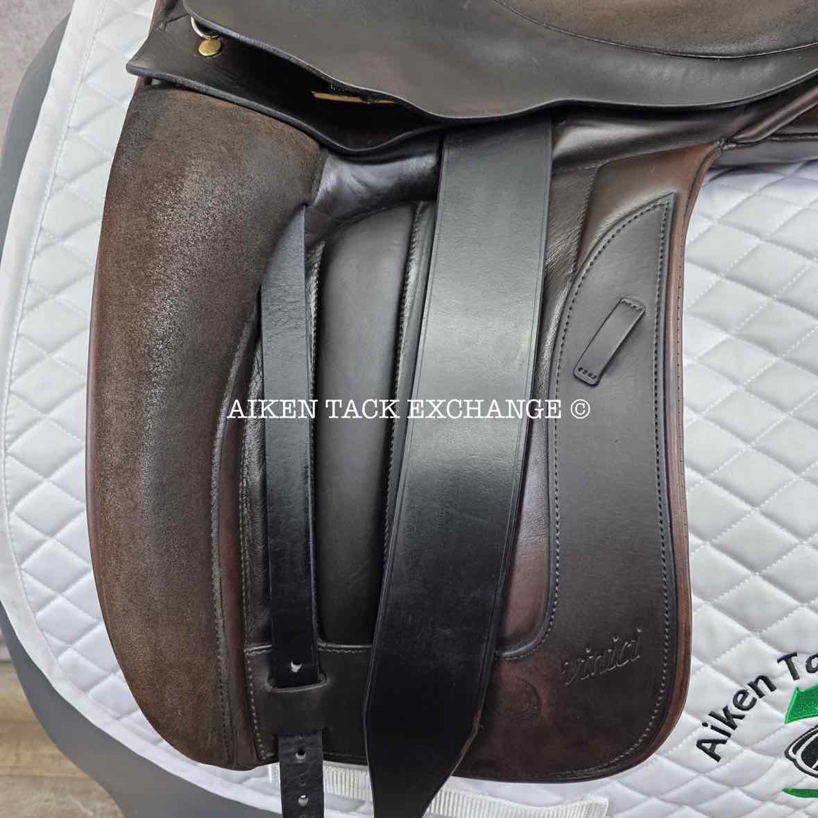 2004 Black Country Vinici Monoflap Dressage Saddle, 17.5" Seat, MW/W Tree, Wool Flocked Panels