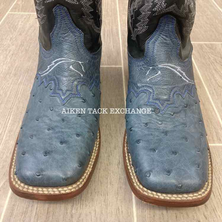 Lagrange Ostrich Square Toe Western Boot, Size 7