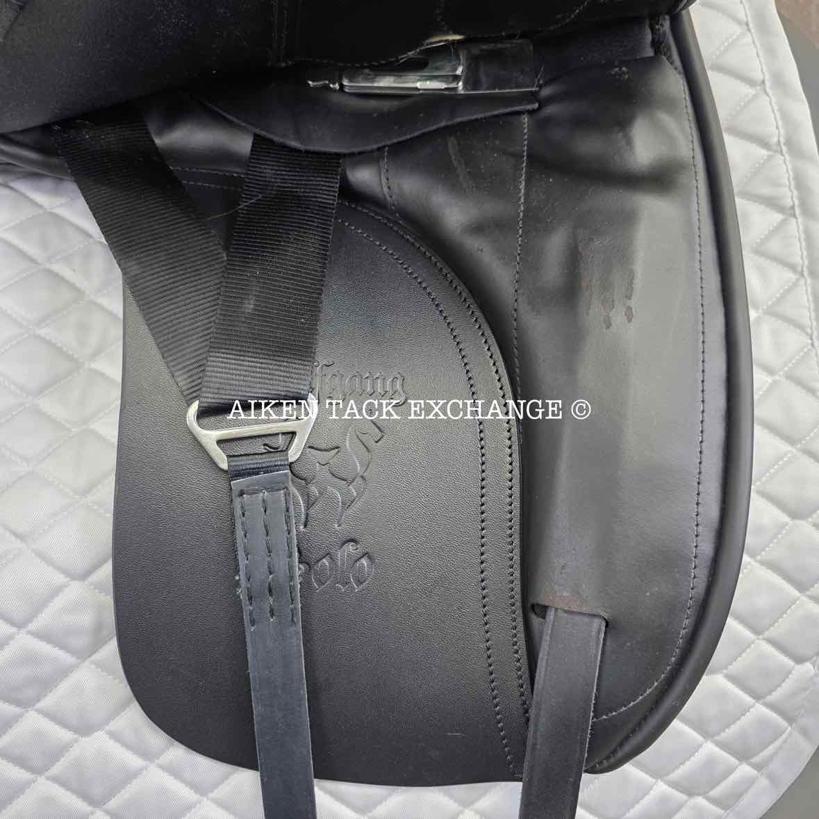 **SOLD** 2020 Custom Saddlery Wolfgang Solo Dressage Saddle, 18" Seat, Adjustable Tree - Set to Wide, Wool Flocked Panels