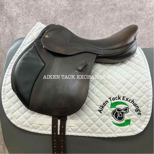 2013 Black Country Solare Jump Saddle, 17.5" Seat, Medium/Medium Wide Tree, Wool Flocked Serge Panels