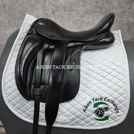 2011 Black Country Vinici Monoflap Dressage Saddle, 17.5" Seat, Medium Wide Tree, Wool Flocked Serge Panels