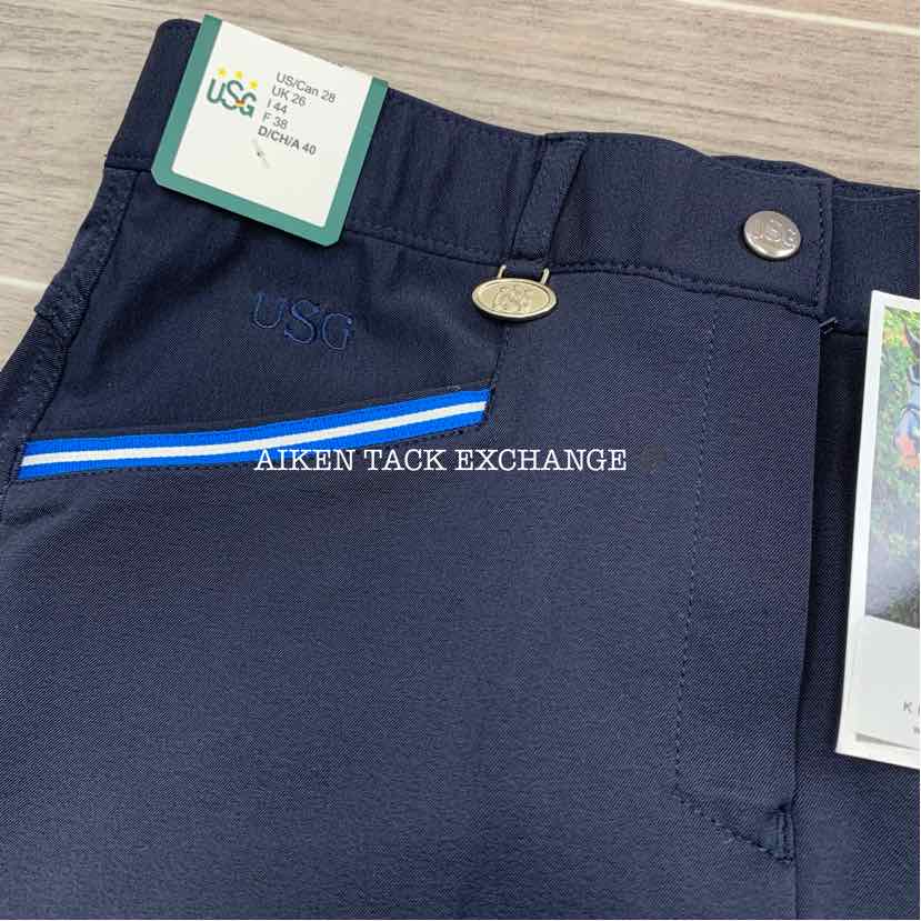 KL Select USG "Ava" Silicone Full Seat Breeches, Size 28