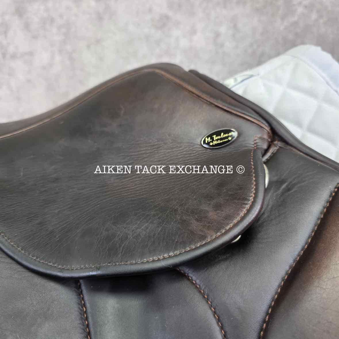 2012 Marcel Toulouse Marielle Monoflap Jump Saddle, 17.5" Seat, Genesis Adjustable Tree, Wool Flocked Panels