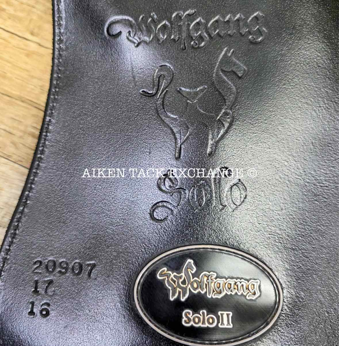 2019 Custom Saddlery Wolfgang Solo MKII Monoflap Dressage Saddle, 17" Seat, Adjustable Tree, Wool Flocked Panels