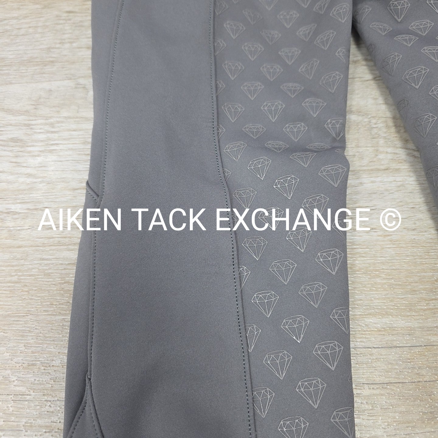 CAS Diamond Silicone Full Seat Compression Breeches, Grey, Size Small