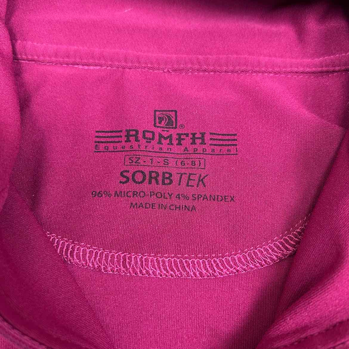 Romfh Long Sleeve SorbTek Top, Size Small