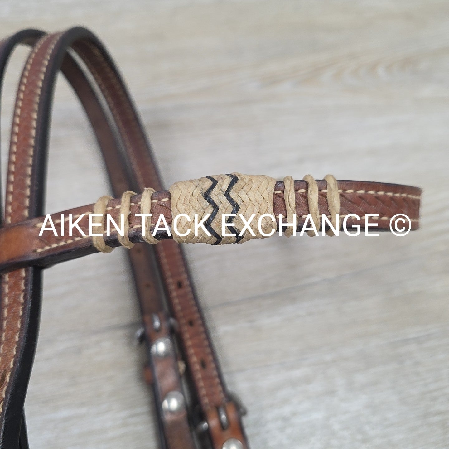 Sharp Browband Western Bridle, No Reins, Brown, Size Full