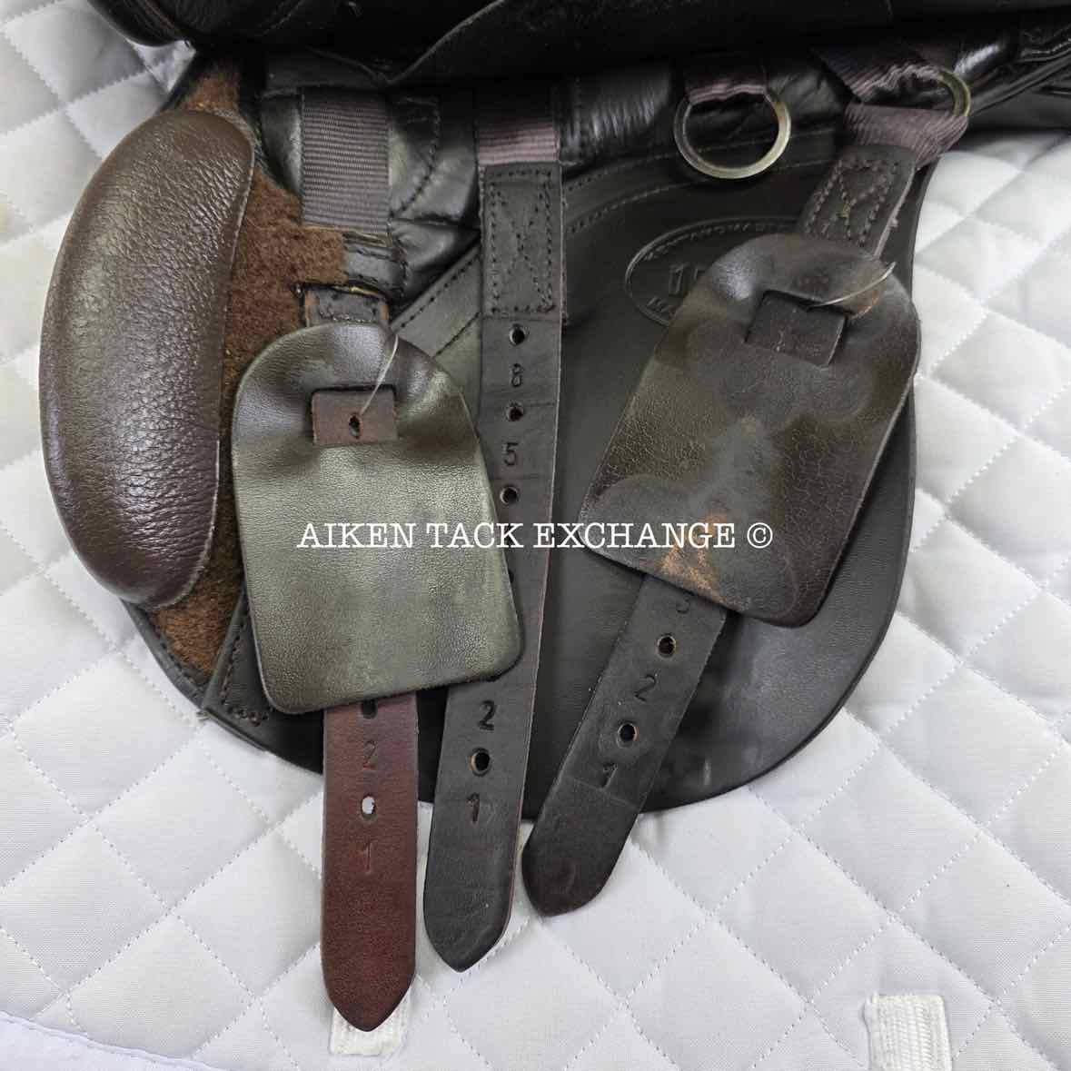 Kent & Masters Original Pony All Purpose Jump Saddle, 15.5" Seat, Adjustable Tree - Changeable Gullet, Wool Flocked Panels