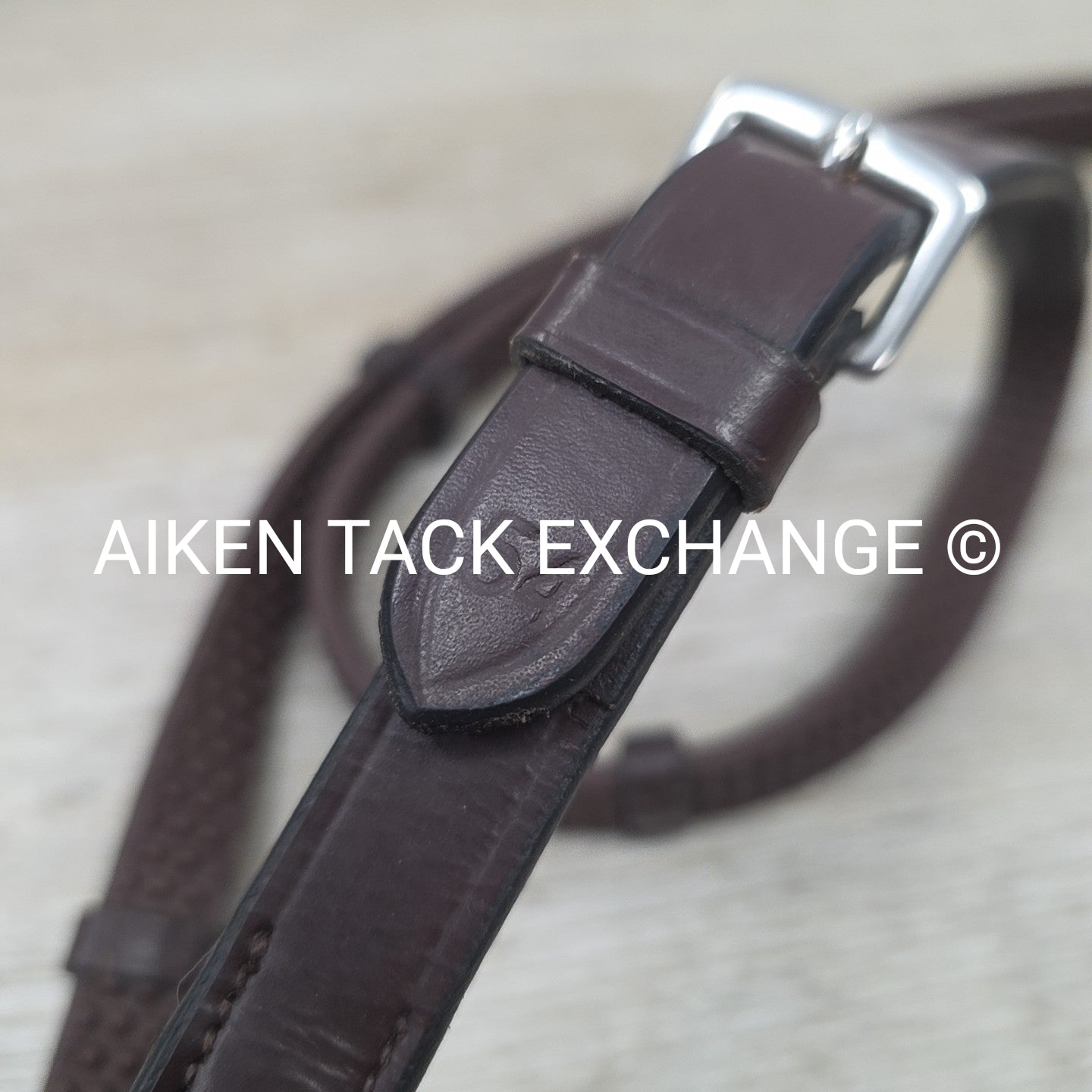 KL Select Black Oak Pebble Grip Reins with Hand Stops, Brown, 54"