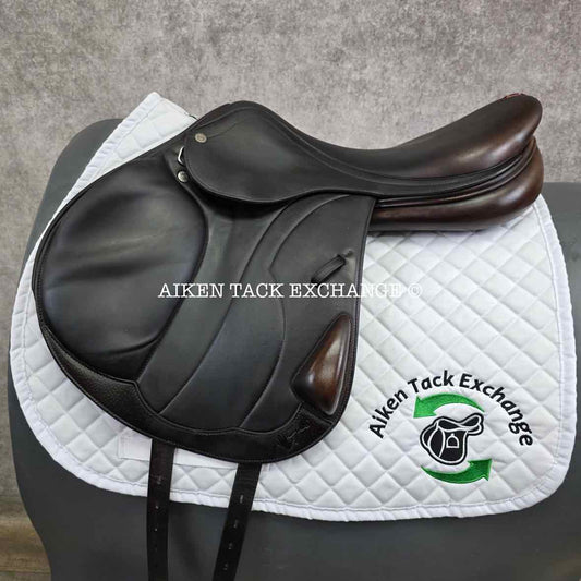 2017 Equipe Synergy Monoflap Jump Saddle, 17.5" Seat, Medium Wide Tree, Foam Panels