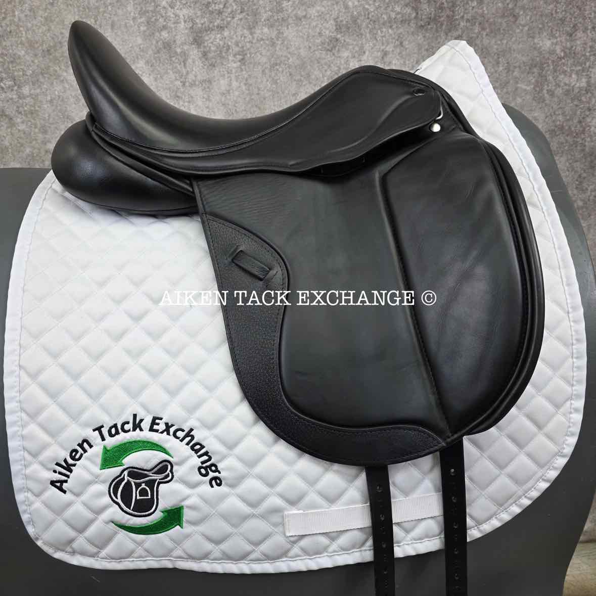 **SOLD** Gullikson Jerger-Genser Dressage Saddle, 17.5" Seat, Extra Short Flap, Wide Tree, Wool Flocked Panels