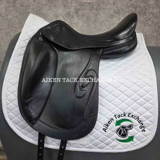 2010 Prestige Venus K Monoflap Dressage Saddle, 17" Seat, 34 Tree - Medium Wide, Wool Flocked Panels