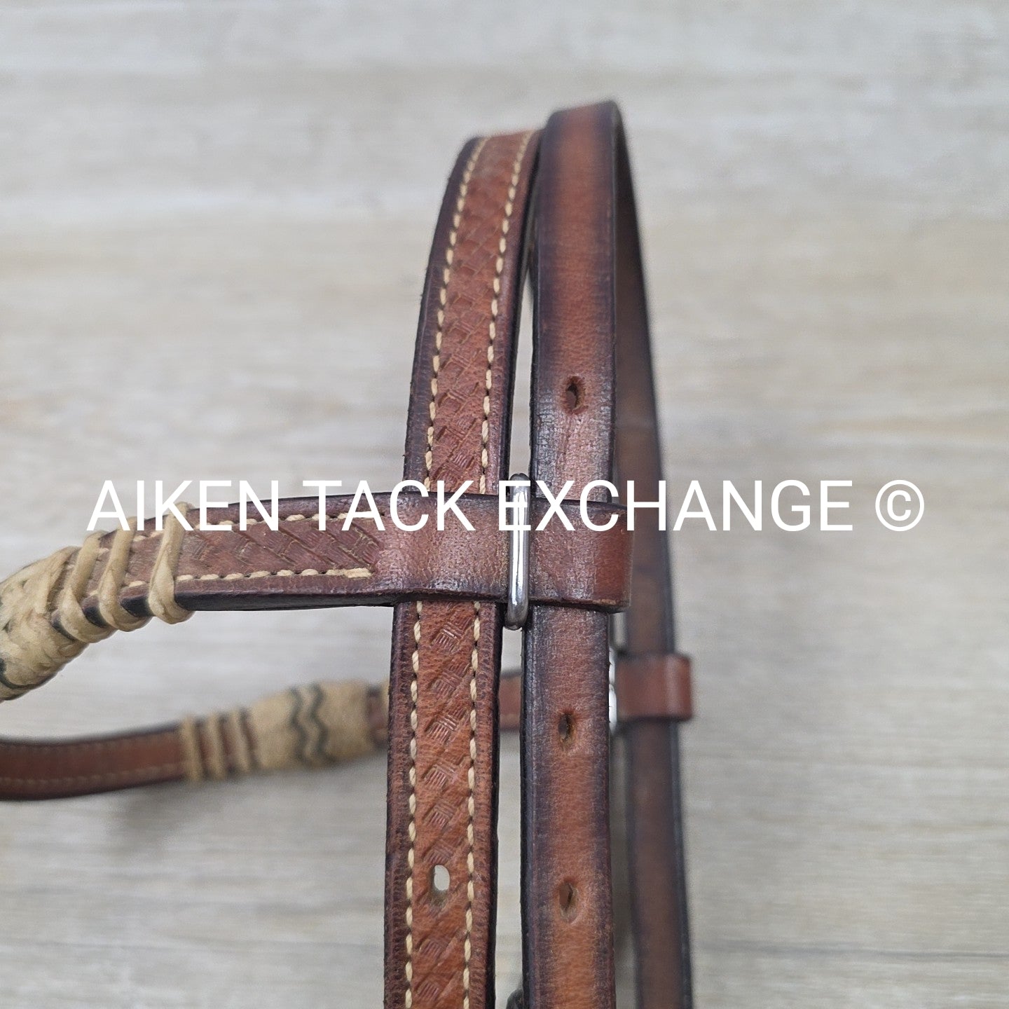 Sharp Browband Western Bridle, No Reins, Brown, Size Full