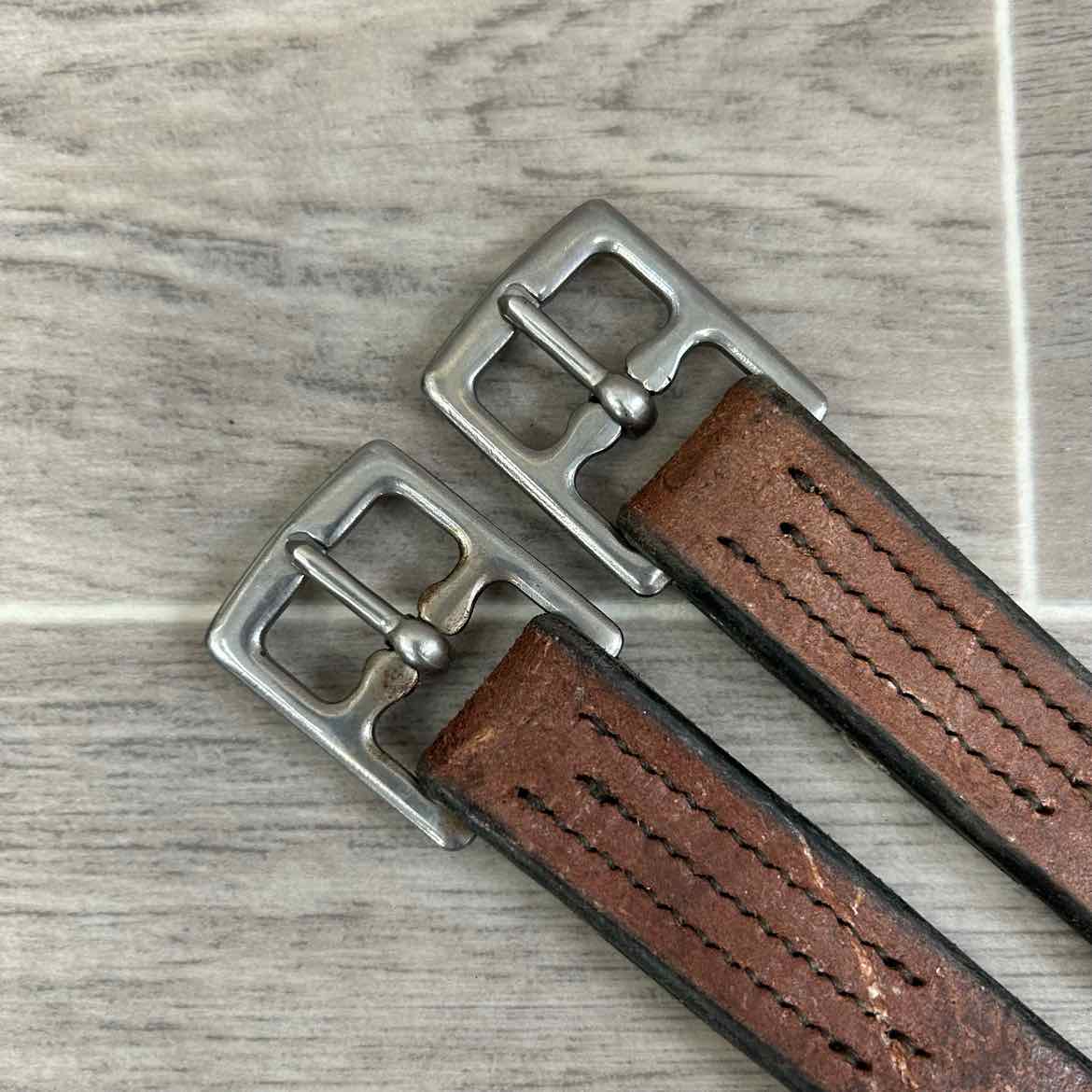 English Stirrup Leathers, Made in England, Brown, 54"