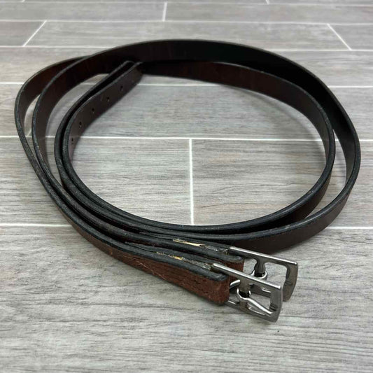 English Stirrup Leathers, Made in England, Brown, 54"