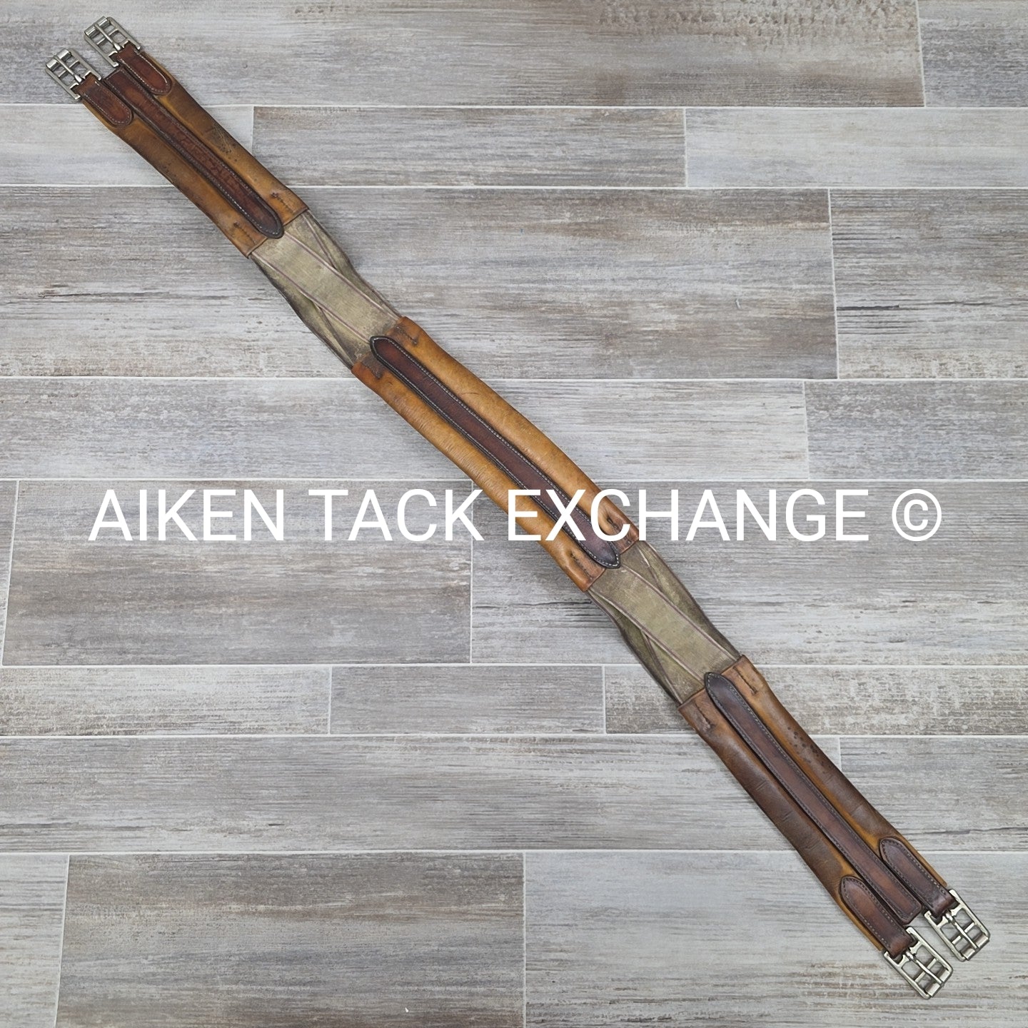 Mortack Girth with Double Elastic, Brown, 46"