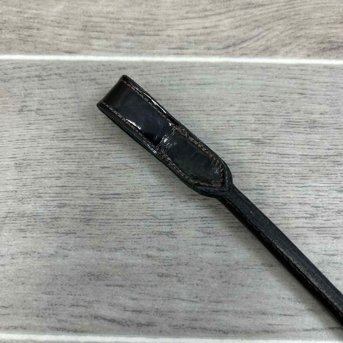 Penelope Patent with Stitching Rolled Browband, Brown, Size Full