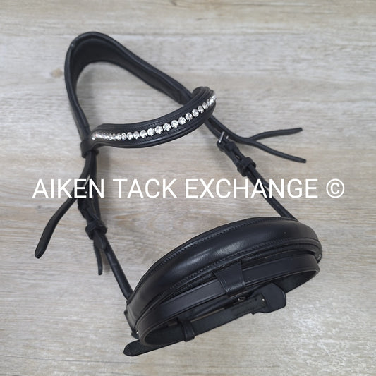 HDR Diamonte Dressage Bridle, Missing Throat Latch & Cheek Pieces, No Reins, Siz