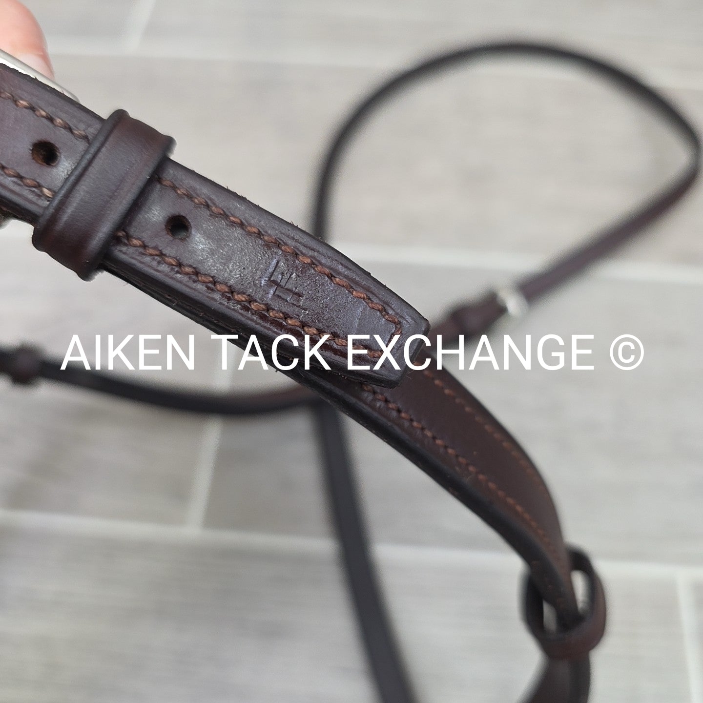 Fancy Stitched Noseband, Brown, Size Full