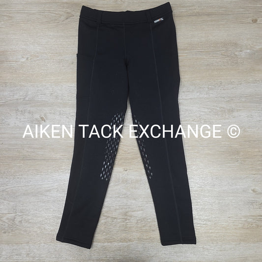 Kerrits Power Stretch Silicone Grip Knee Patch Winter Fleece Tights, Youth XL