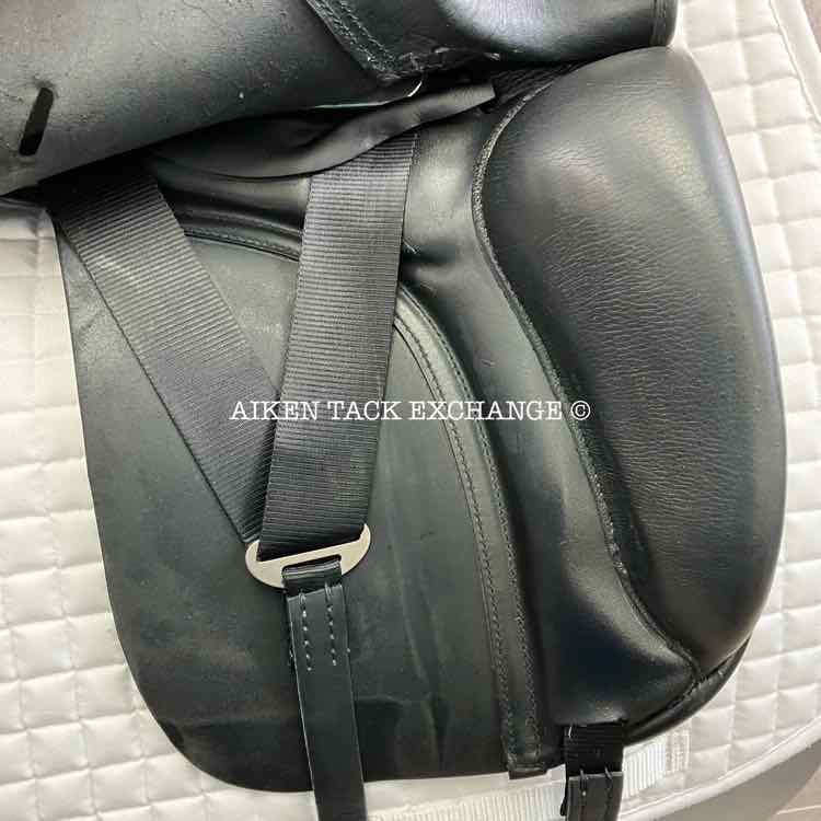 EquineFit International Dressage Saddle, 18" Seat, Short Flap, Extra Wide Tree, Wool Flocked Panels