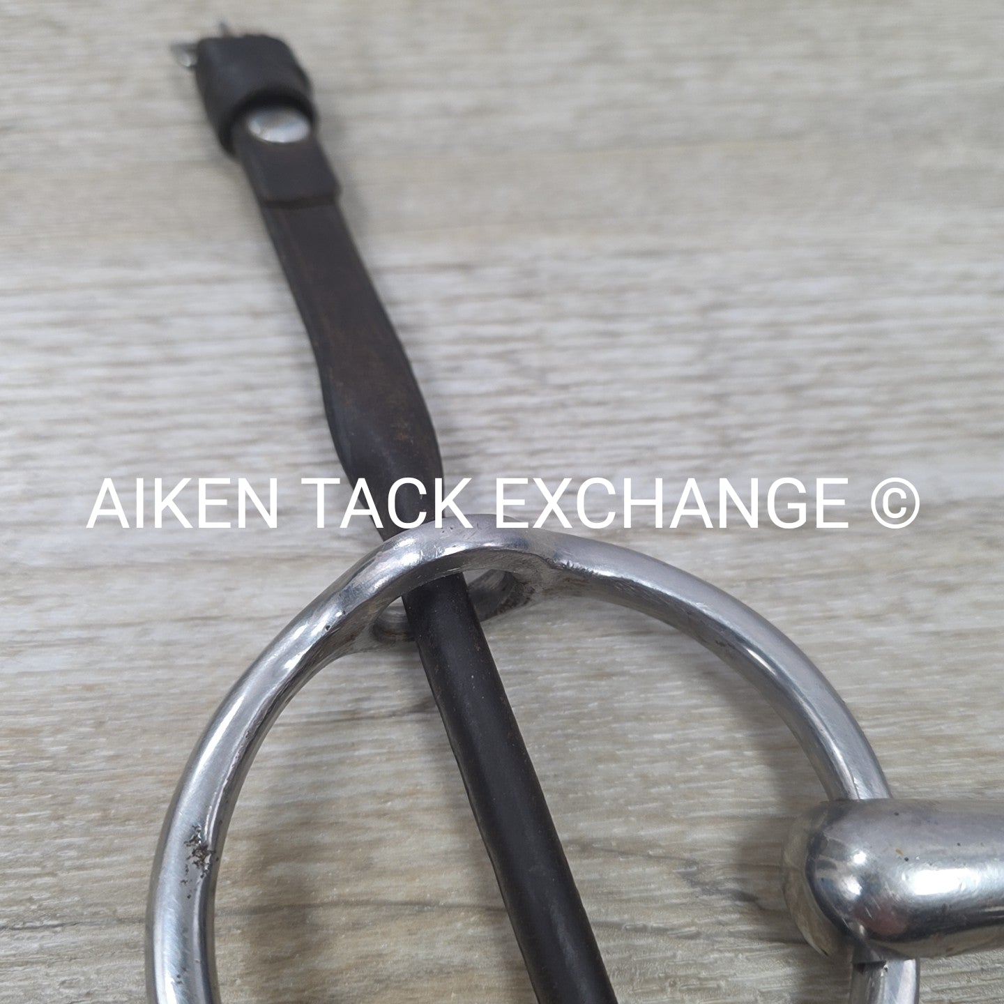 Single Joint Loose Ring Gag Bit with Leather Cheek Pieces 5.5"