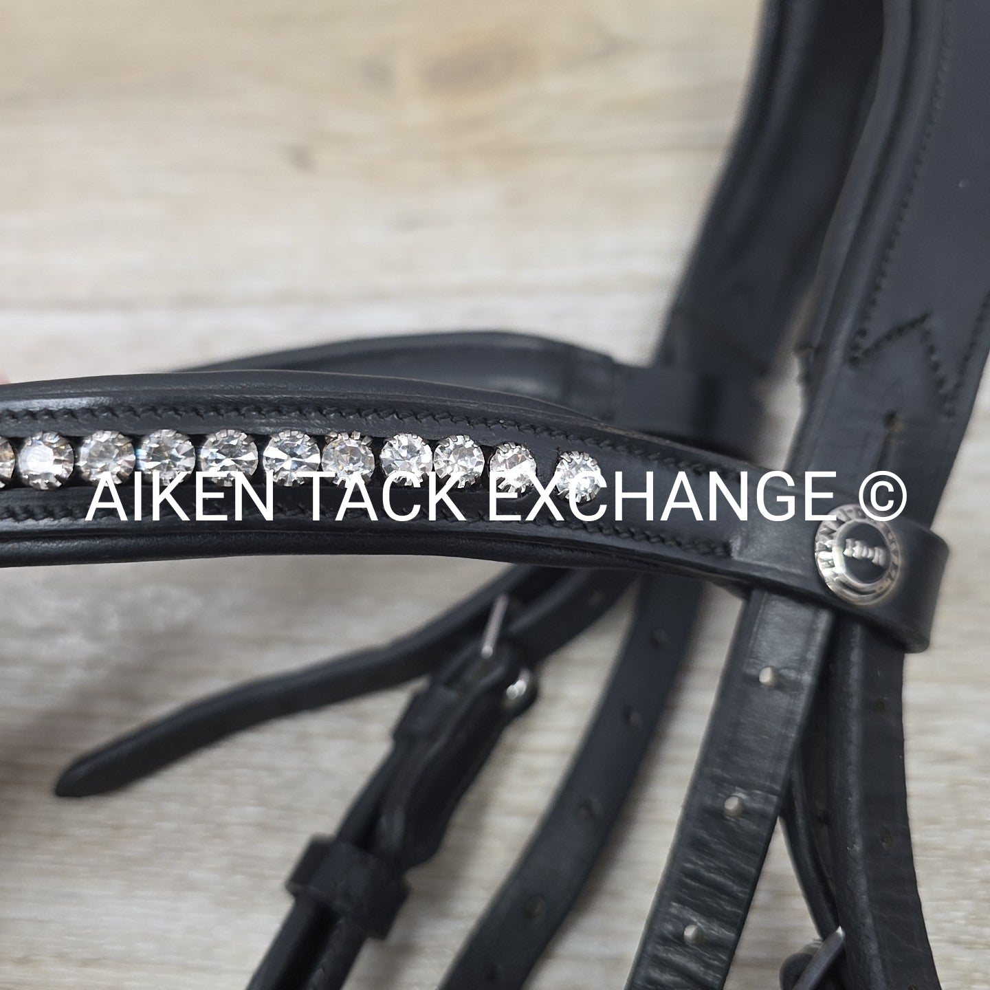 HDR Diamonte Dressage Bridle, Missing Throat Latch & Cheek Pieces, No Reins, Siz