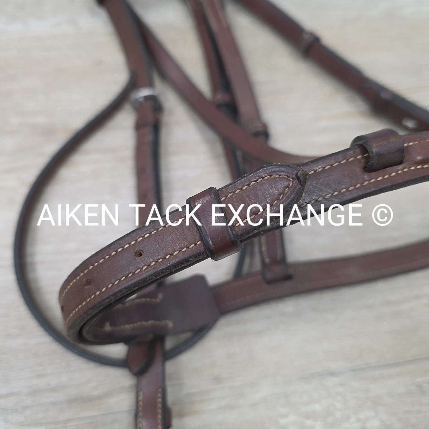 Plain Square Raised Bridle, No Reins, Brown, Size Full