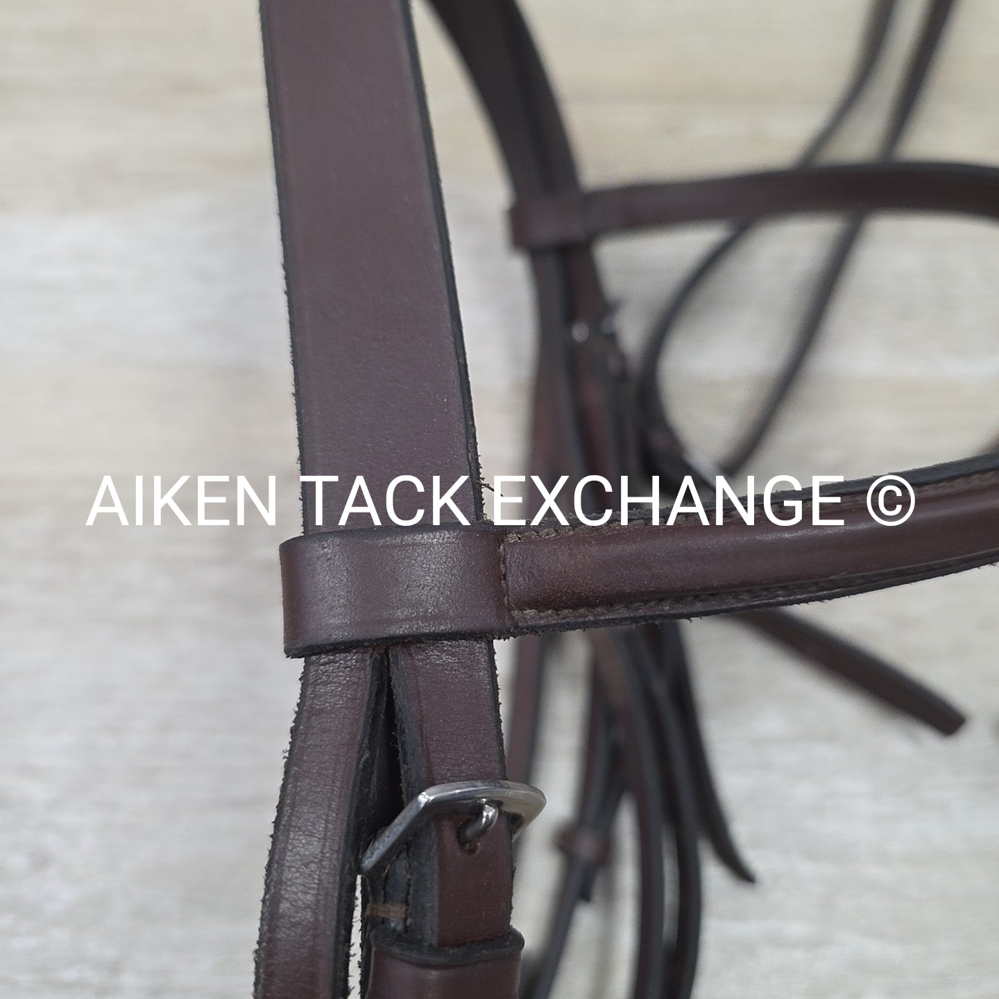 Plain Square Raised Bridle with Matching Laced Reins, Brown, Size Full