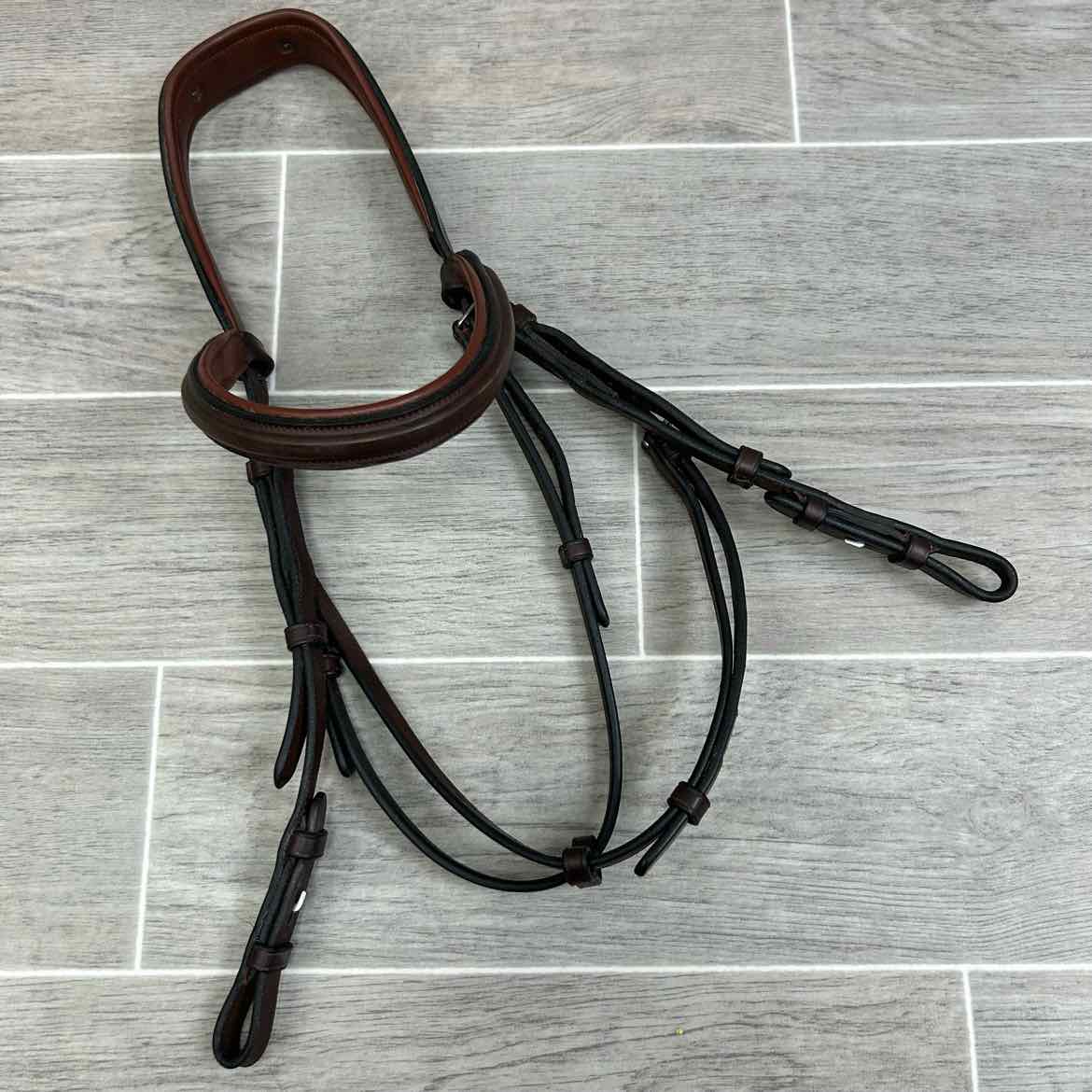 Dy'on New English Hackamore Bridle, Brown, Size Full