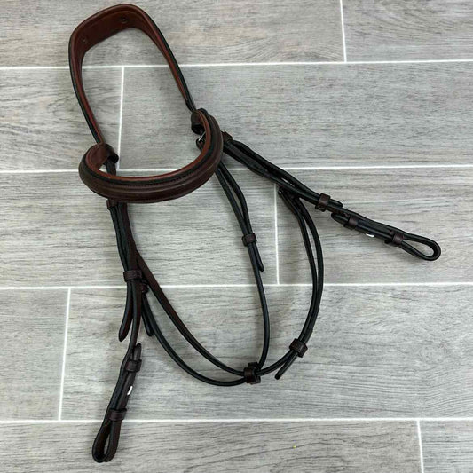 Dy'on New English Hackamore Bridle, Brown, Size Full
