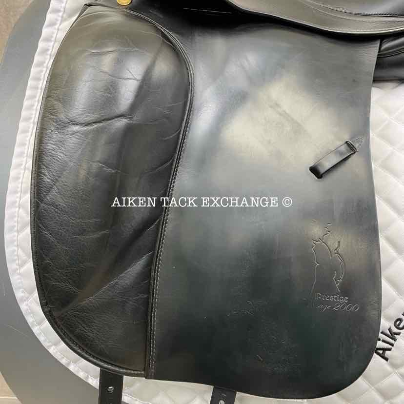 **SOLD** 2000 Prestige Dressage 2000 Saddle, 17.5" Seat, 34 Tree - Medium Wide, Wool Flocked Panels