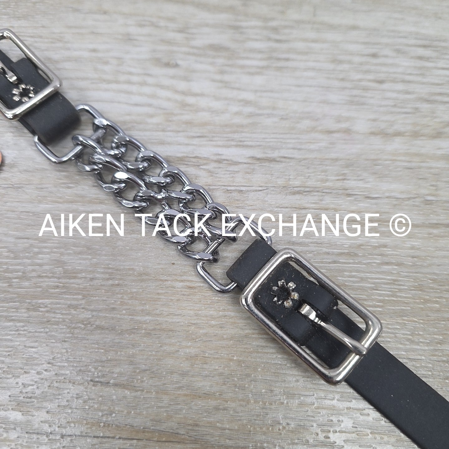 Berlin Custom Leather Double Chain Biothane Beta Curb Chain, Black