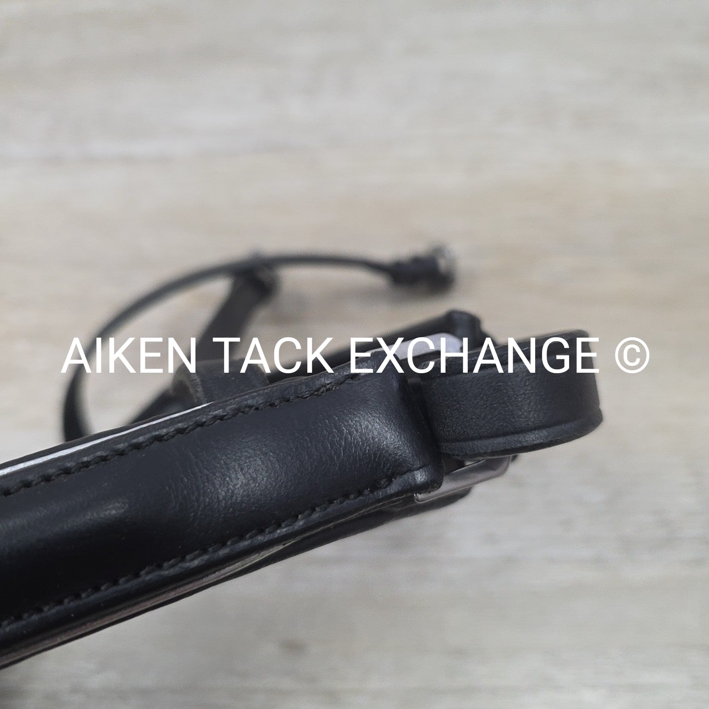 Padded Crank Noseband for Monocrown Bridle, Black with Silver, Size Full