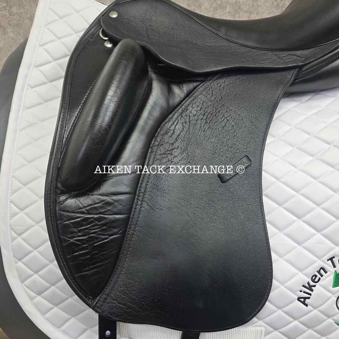 2019 Custom Saddlery Wolfgang Solo MKII Monoflap Dressage Saddle, 17" Seat, Adjustable Tree, Wool Flocked Panels